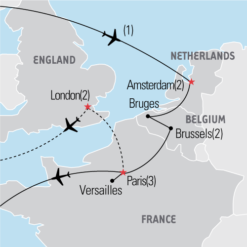 Map of ABP tour - Explorica