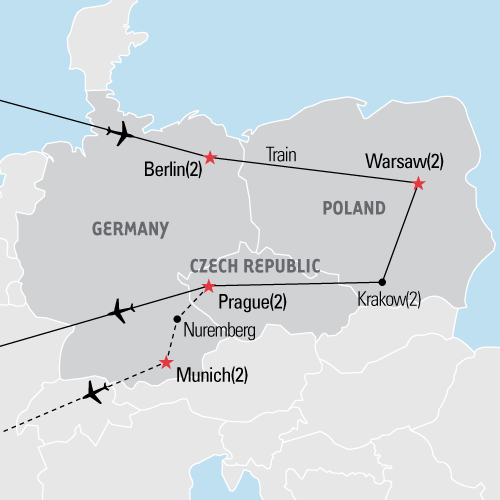Map of Central European History tour