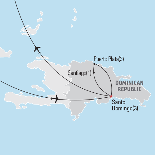 Map of Dominican Republic Highlights tour