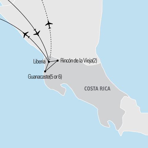 Map of Lanugage Immersion: Costa Rica| Explorica Educational Travel