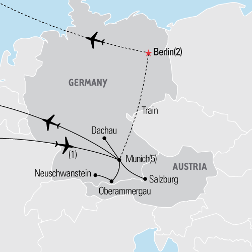 Map of Munich Essentials tour