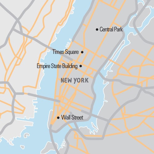 Map of New York City: Landmarks of Manhattan tour