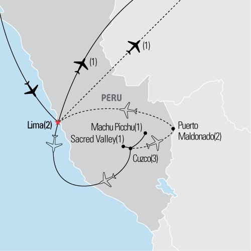 Map of Peru tour