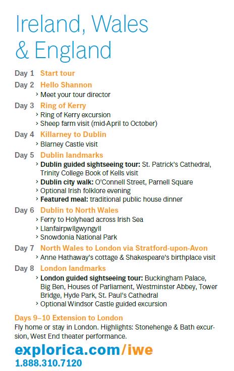 Ireland, Wales, England