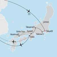Map of Japan Highlights Educational Tour
