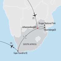 Map of South Africa Educational Tour