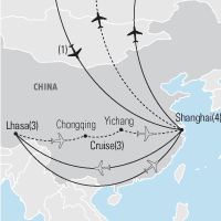 Map of China and Tibet Educational Tour 