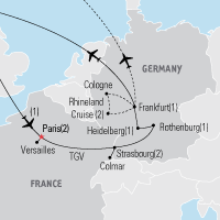 Map of France & Germany Educational Tour