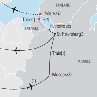 Map of Moscow & St. Petersburg Educational Tour 