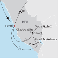 Map of Peru: Incan Adventure Educational Tour