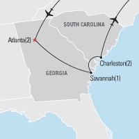 Map of Southern Heritage Class Trip