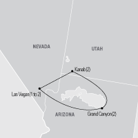 Map of Grand Canyon, Bryce & Zion Class Trip