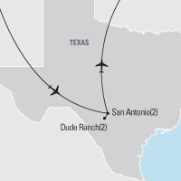 Map of San Antonio: Old West with Dude Ranch Class Trip