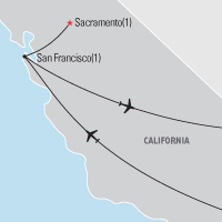 Map of Sacramento: A Capital City Educational Student Tour and Trip