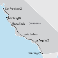 Map of San Francisco to Los Angeles: The Pacific Coast Class Trip