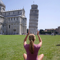 Rome Florence and Venice Educational Tour | Student at Leaning Tower of Pisa
