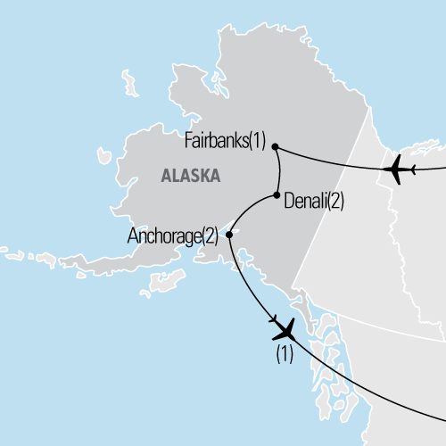 Map of Alaska: Frontier Adventure tour