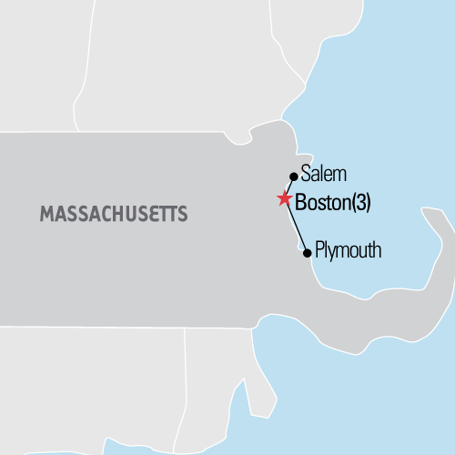 Map of Boston: Colonial History tour