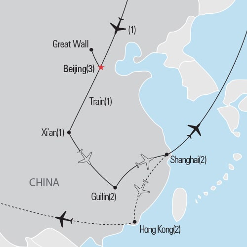 Map of Best of China tour