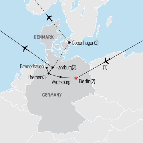 Northern Germany tour map.