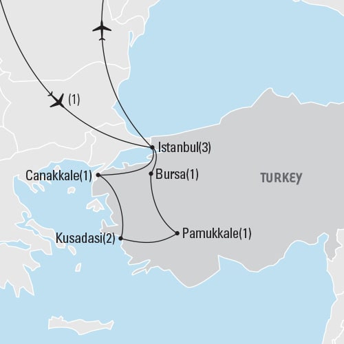 Map of Turkey tour