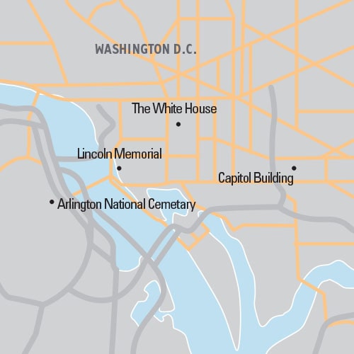 Map of Washington, DC: A Nation's Past, Present & Future tour