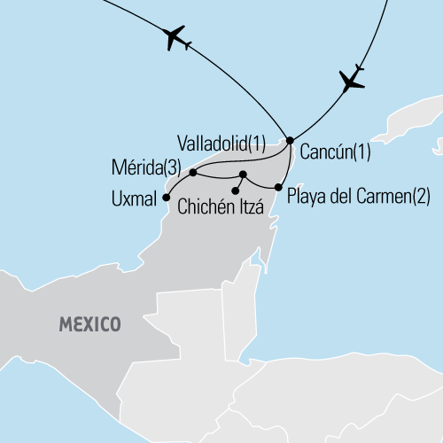 Map of Make a Difference: Mexico tour