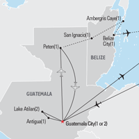 Map of Guatemala highlights tour
