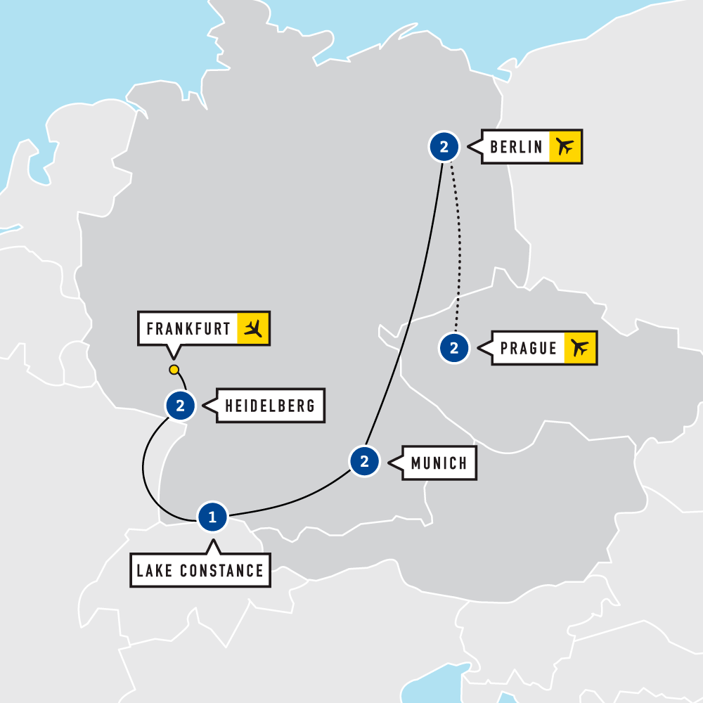 Map of Germany: West & East Educational Tour 