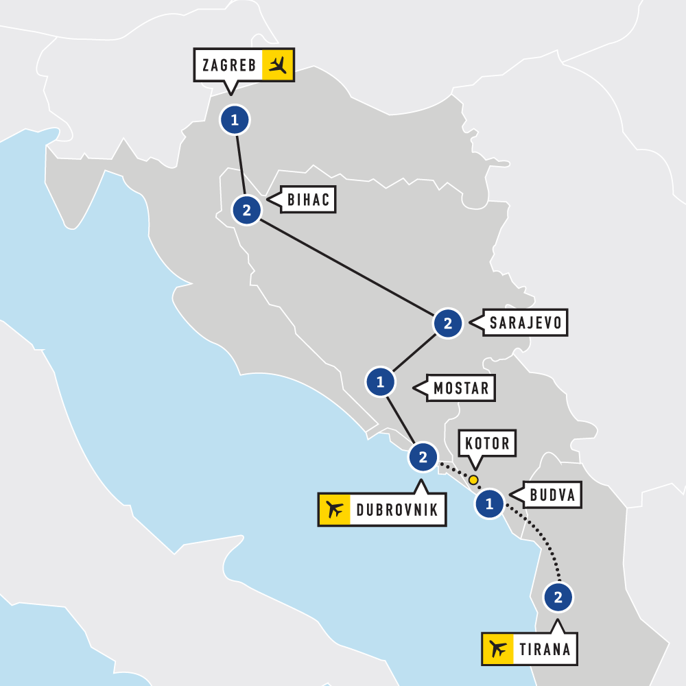 Croatia and Bosnia‑Herzegovina map
