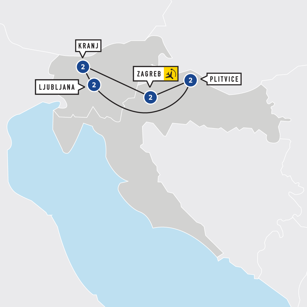 Slovenia and Croatia map