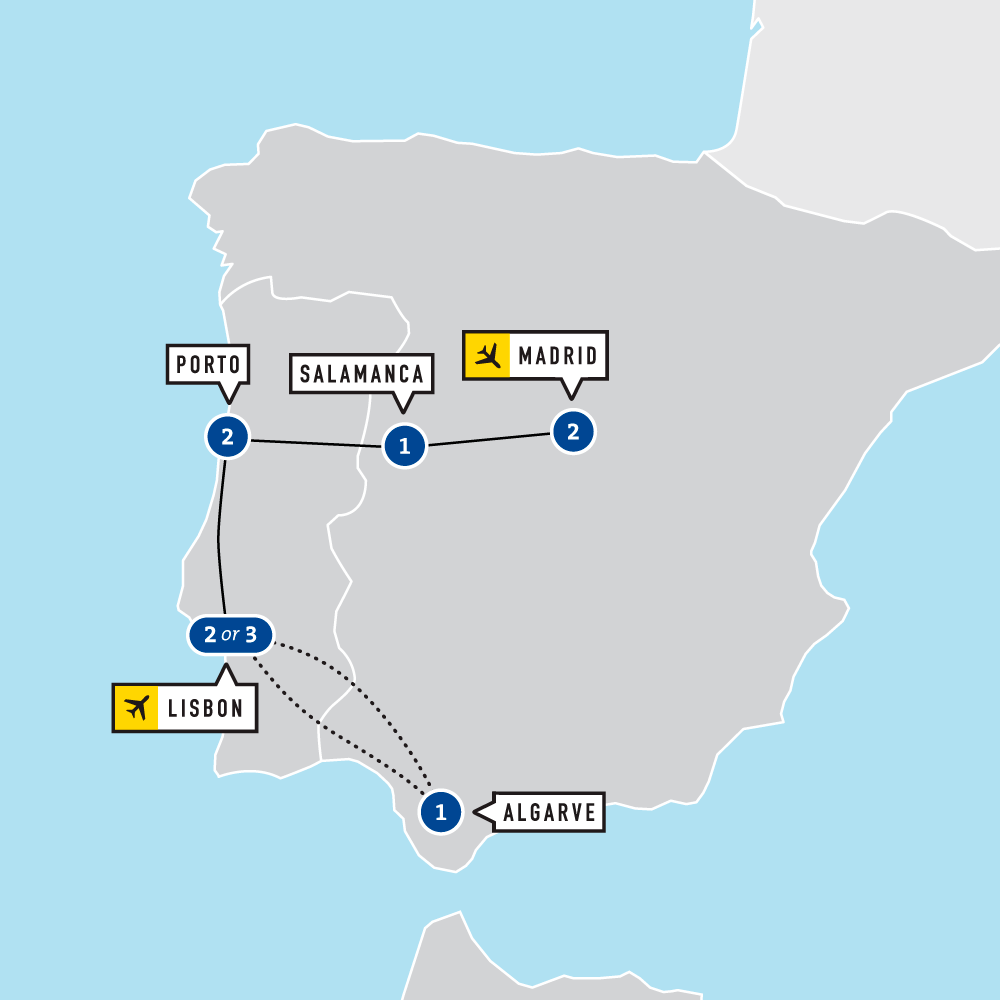 Map of the Spain & Portugal Tour