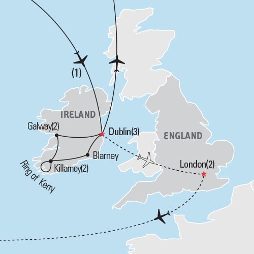 Map of Best of Ireland tour