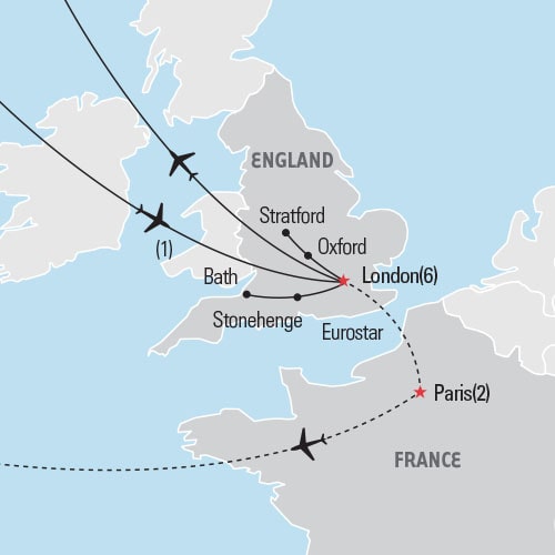 Map of London Theatre tour